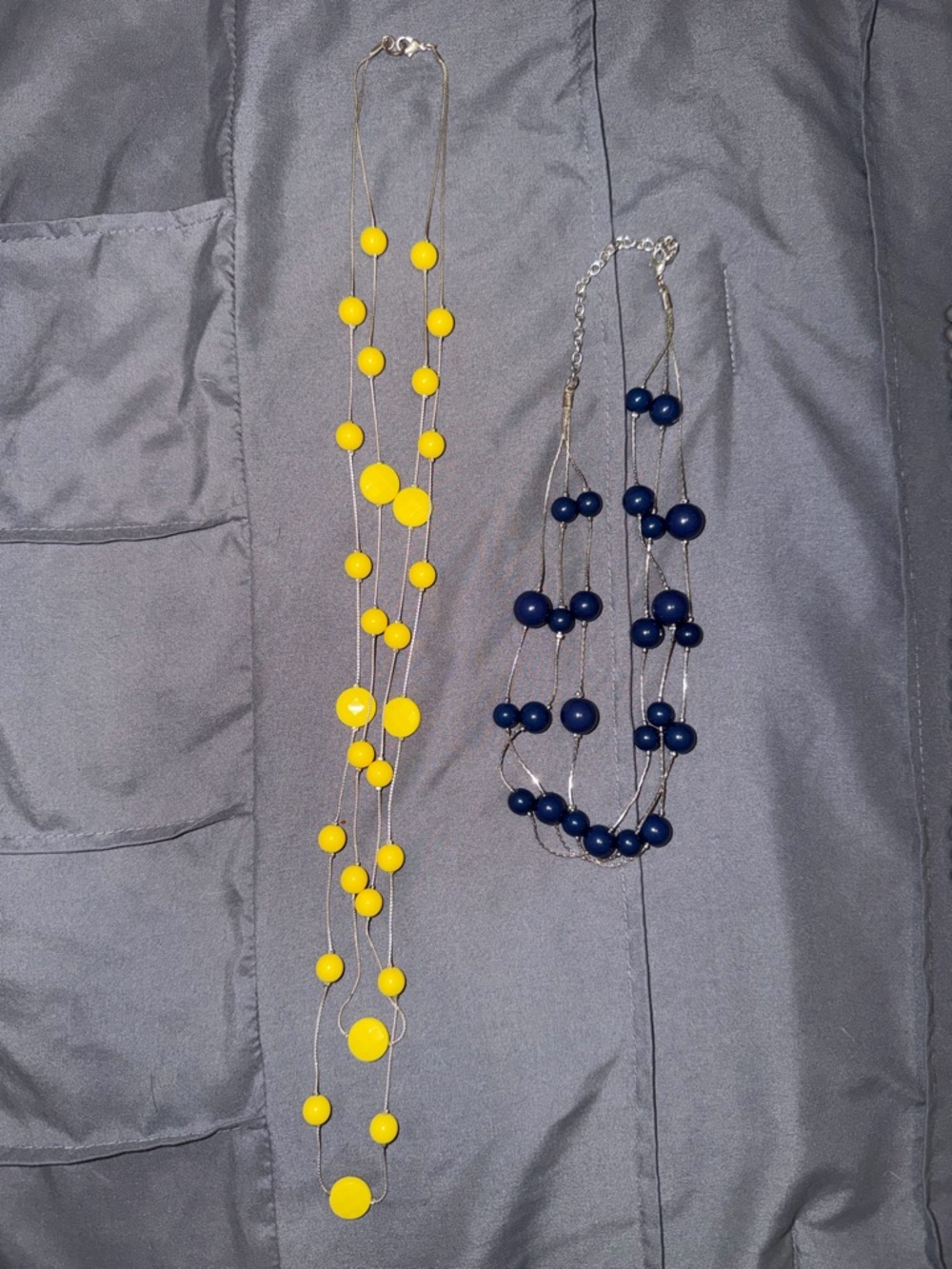 Yellow & Navy Multi-Strand Bead Necklaces - Women Jewelry